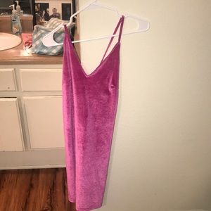 Pink velvet dress